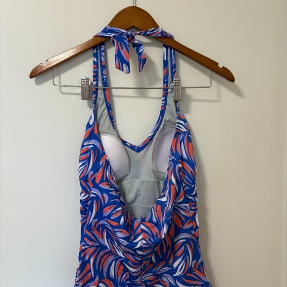 SPEEDO Women's Printed Halter One Piece Swimsuit Size 8 Blue Red Endurance NWT - Picture 7 of 12